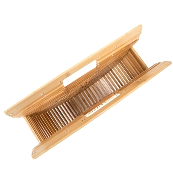 Bamboo Purse Tan Light Brown Woven Wicker Style Hippie Tote Bohemian Beach Bag - Picture 8 of 11